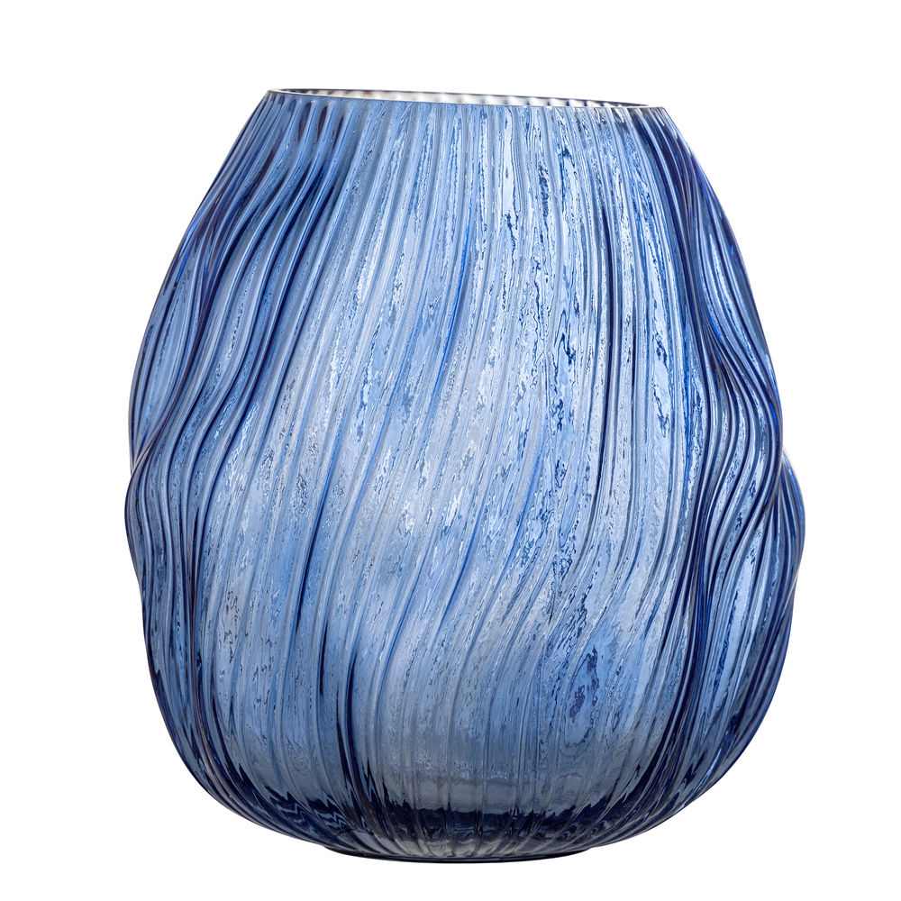 Kreative Sammlung Leyla Vase, Blau, Glas