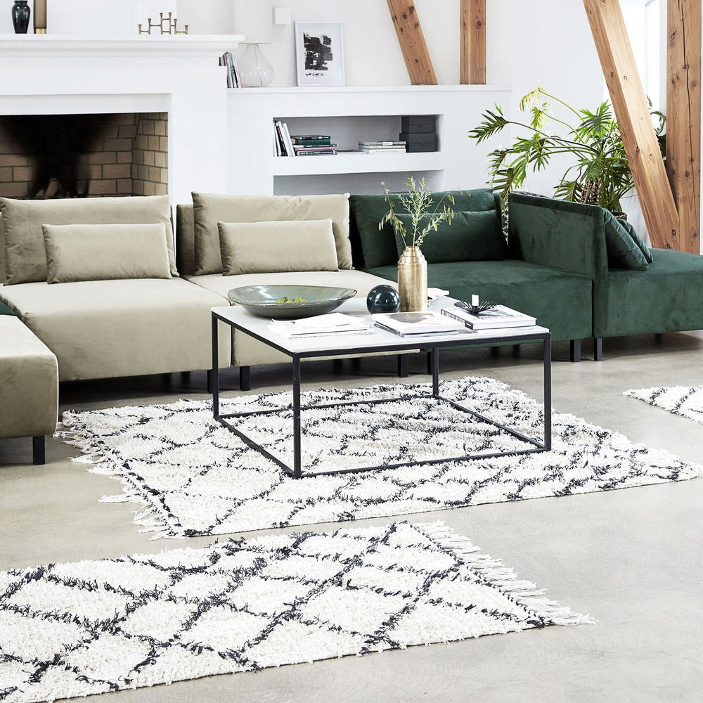 Tapis House Doctor, Zena, Blanc Noir