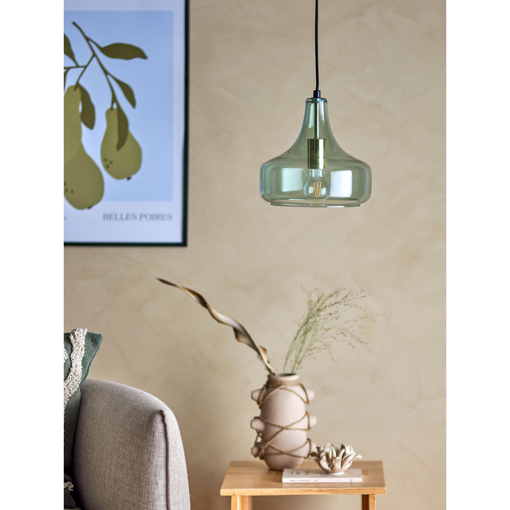 Bloomingville Lampe Suspendue Yuser, Vert, Verre