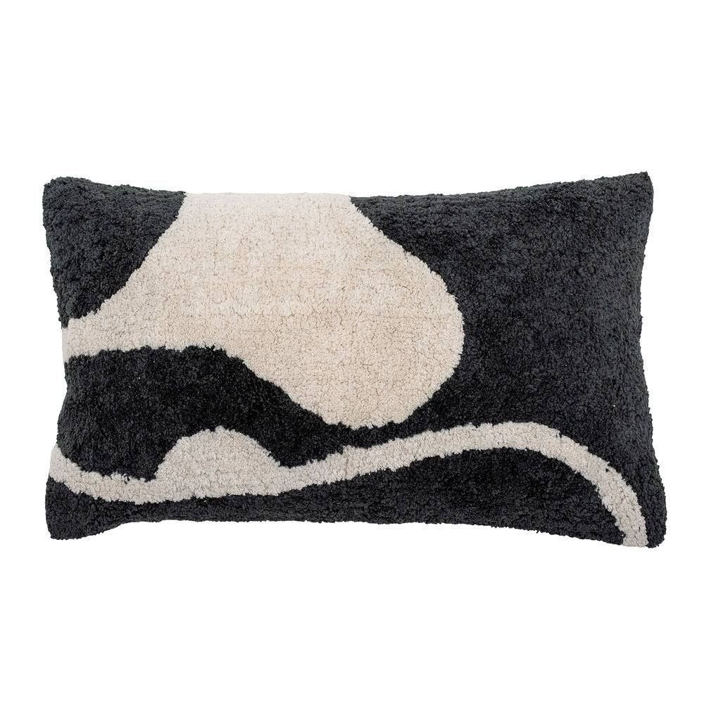 Bloomingville Coussin Ryton, Noir, Coton