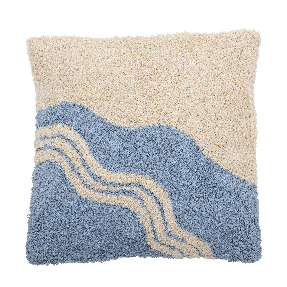 Bloomingville Coussin Brouillard, Bleu, Coton