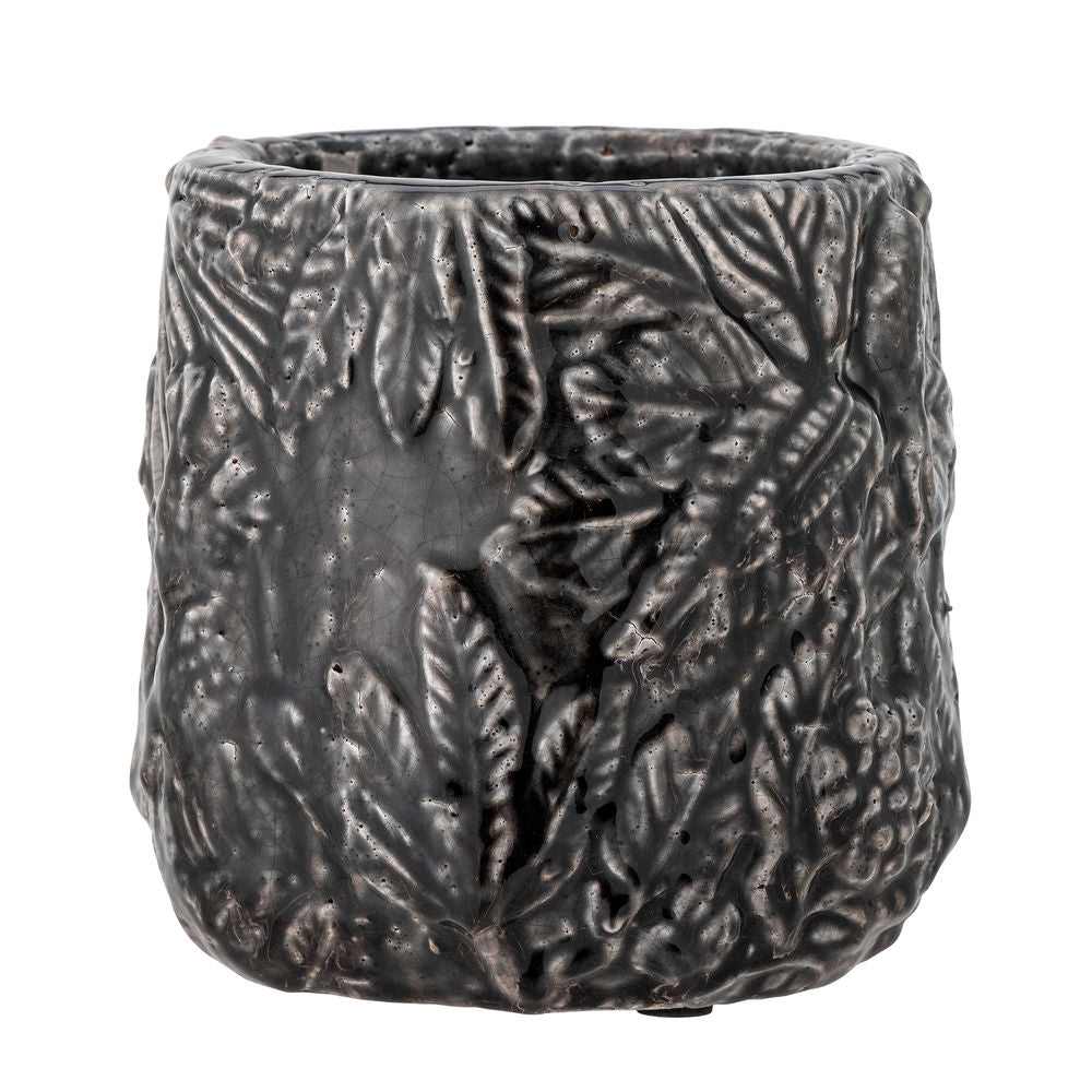 Creative Collection Nikou Deco Pot de Fleurs Noir Terre Cuite