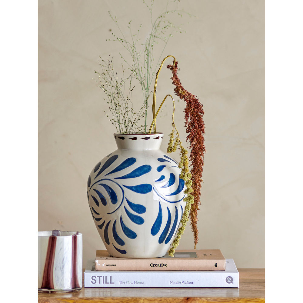 Bloomingville Vase Heikki, Bleu, Grès