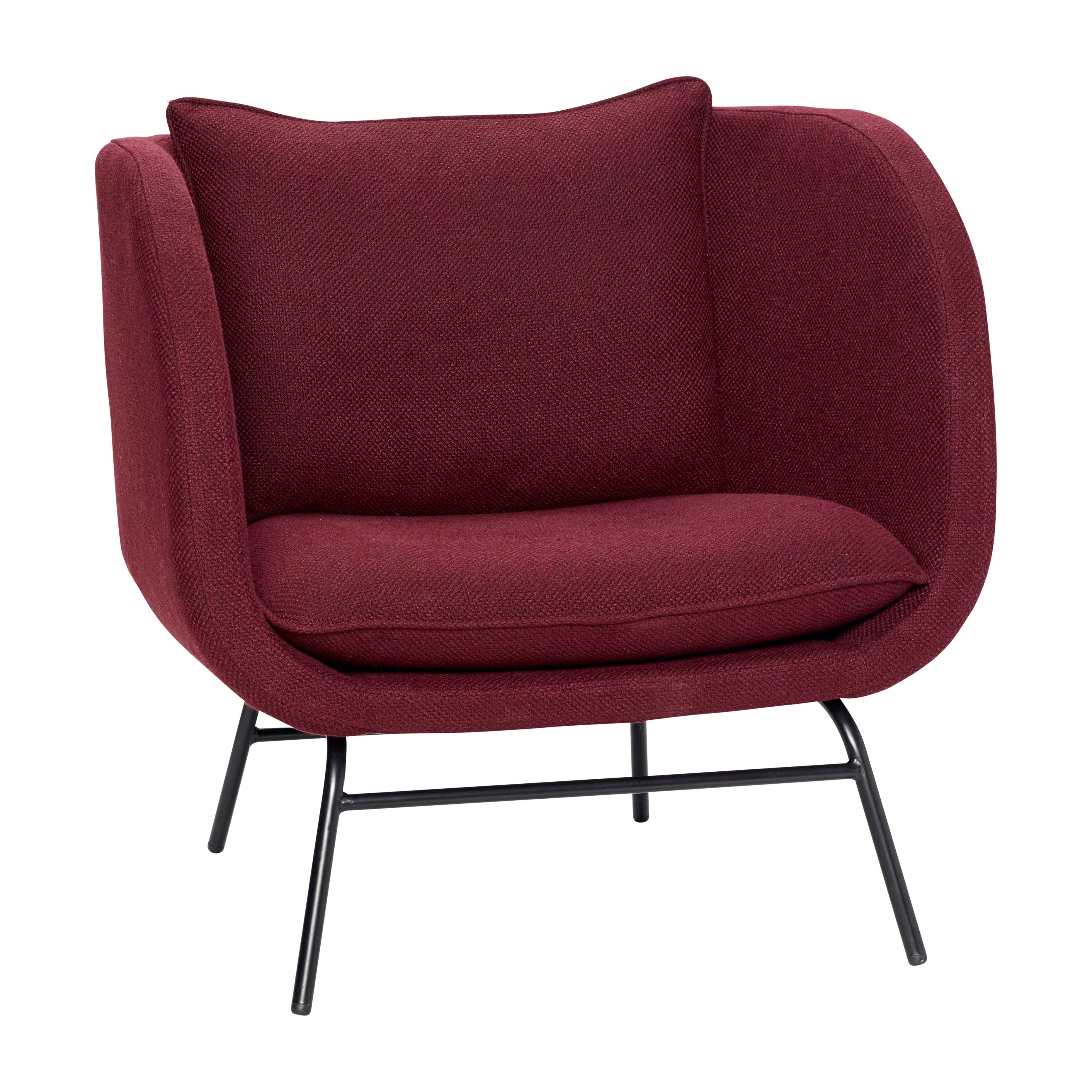 Hübsch Round Fauteuil Bordeaux