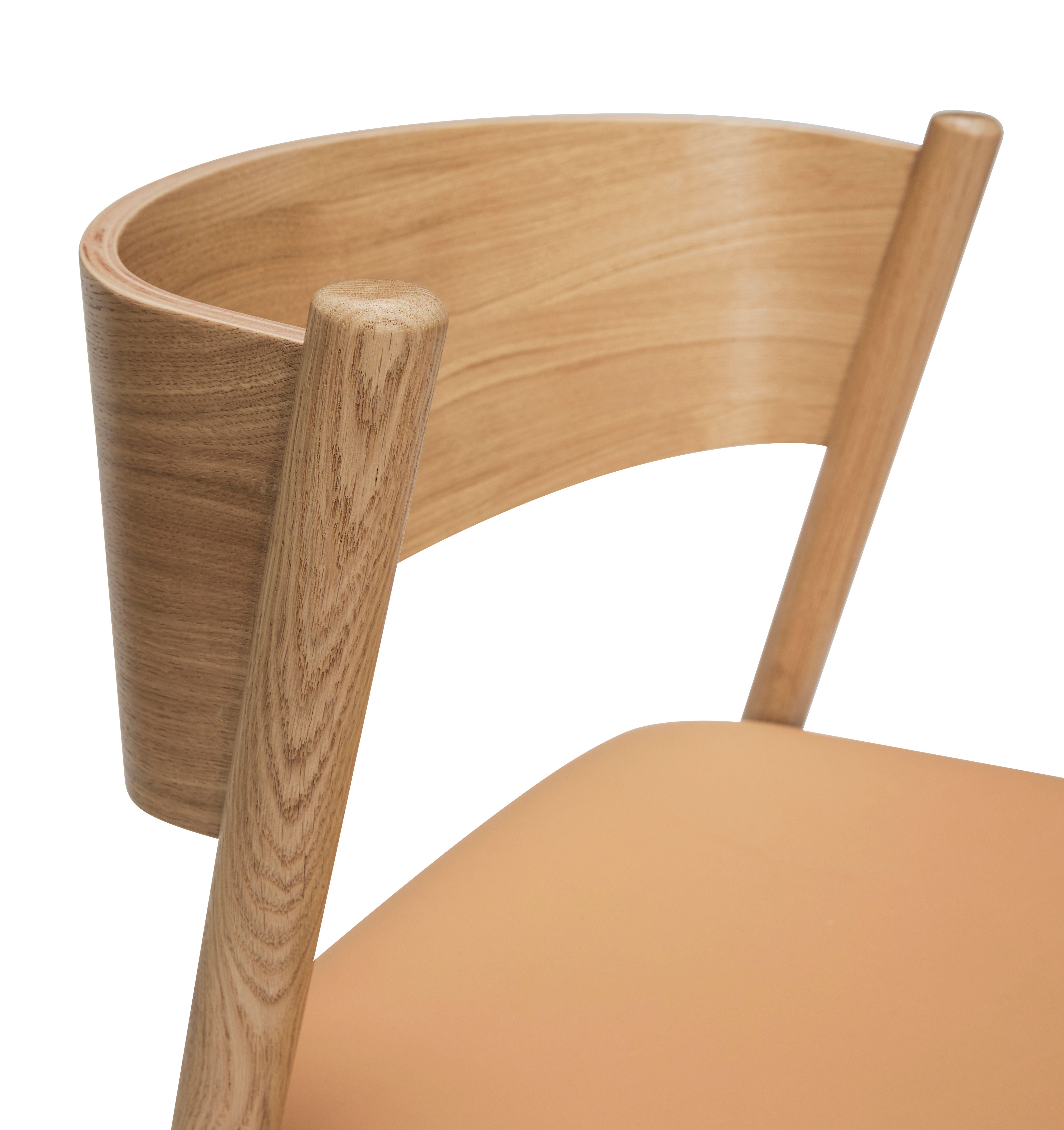 Hübsch Silla de comedor con asiento oblicuo natural