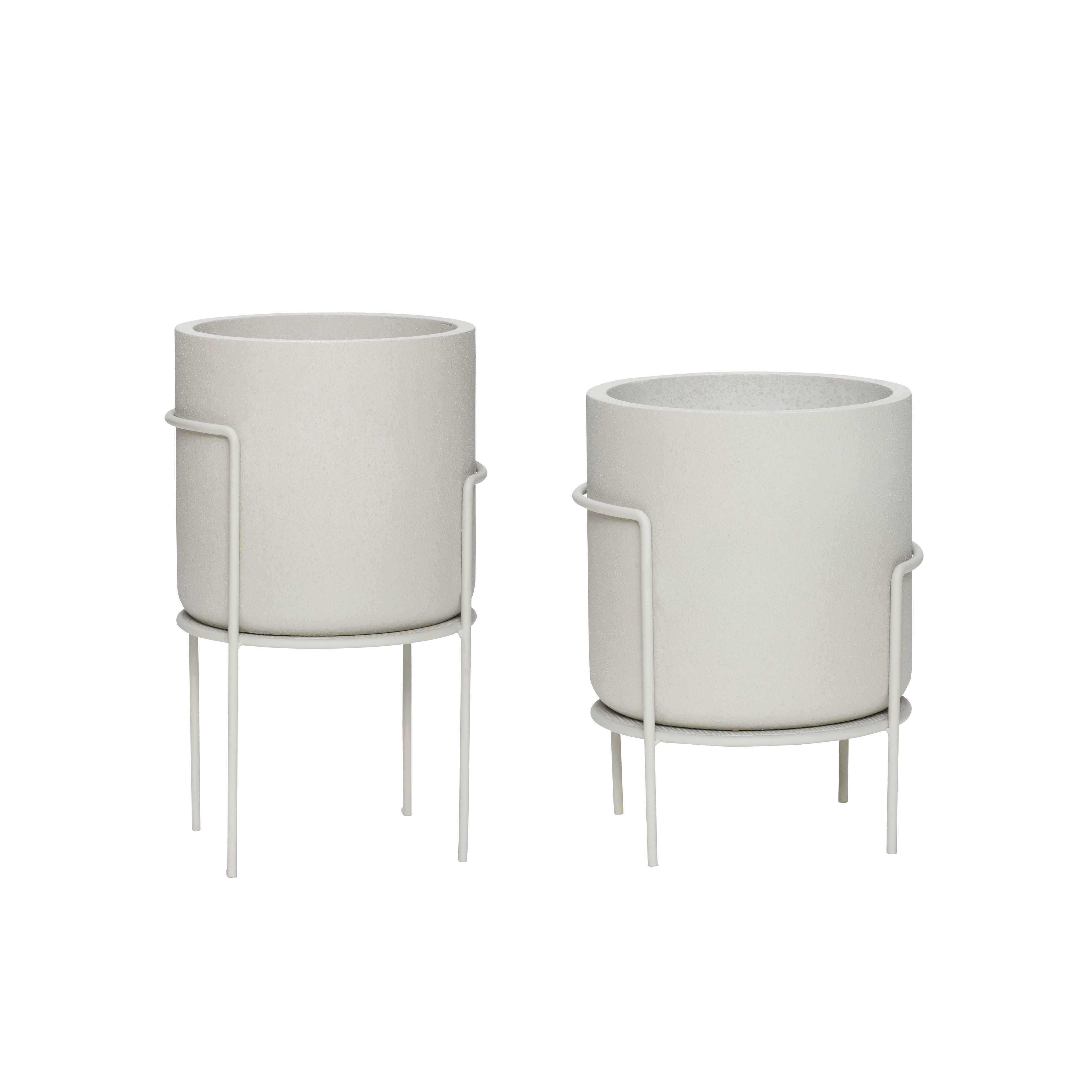 Hübsch Pots Structure Blanc (lot de 2)