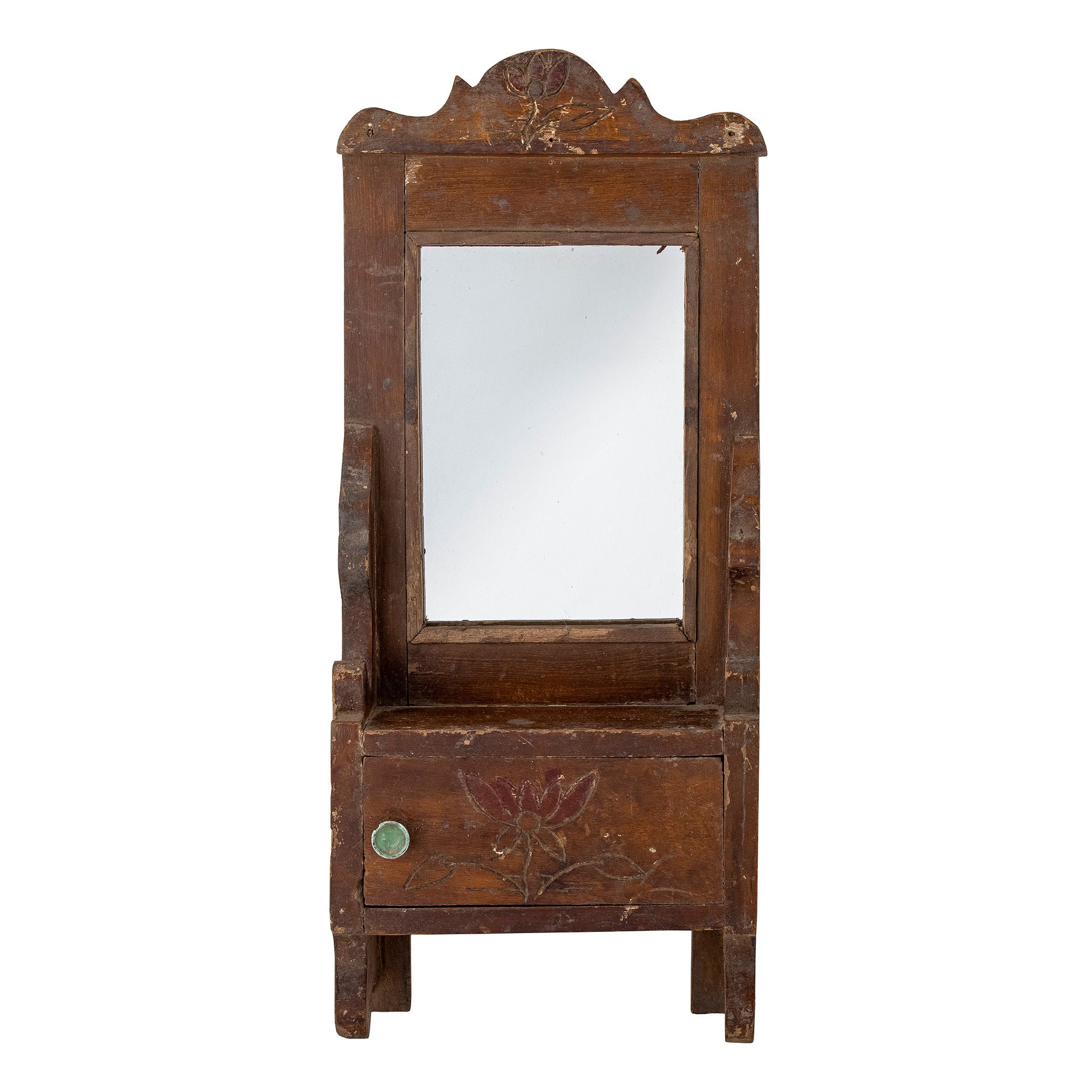 Creative Collection Sehar Miroir avec étagère, Brun, Bois de récupération