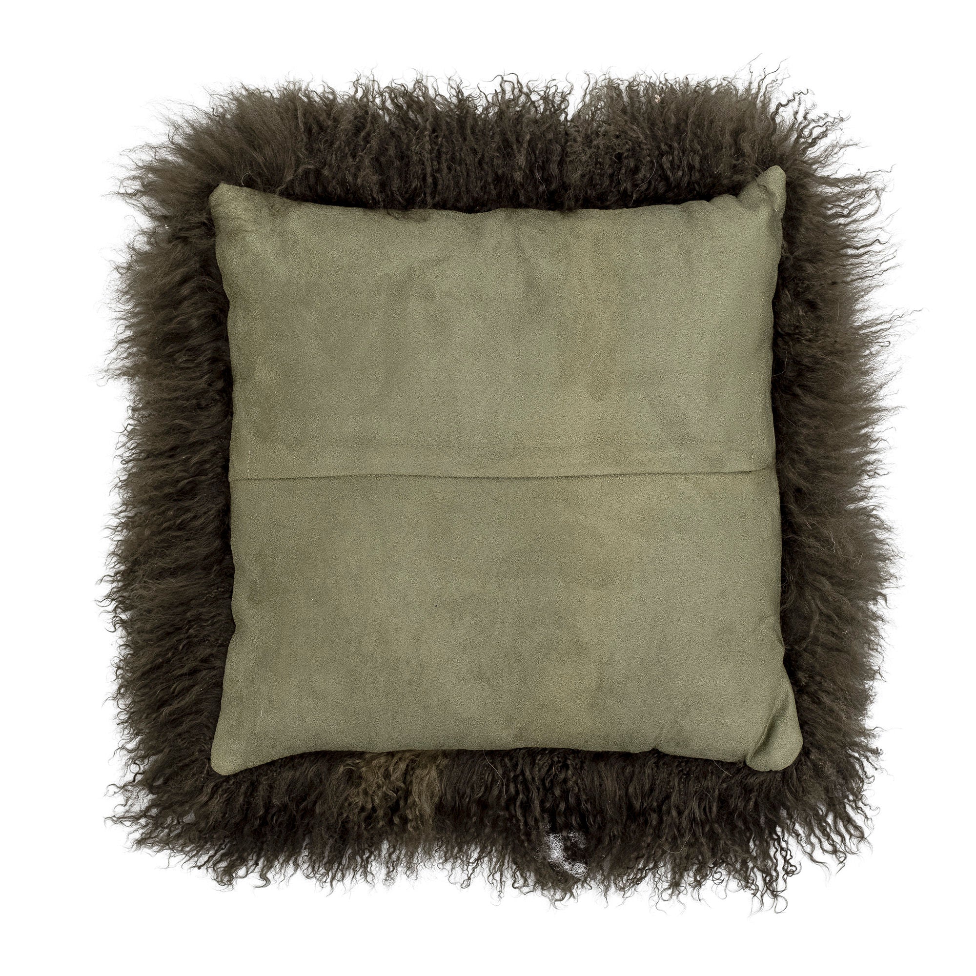 Bloomingville Coussin violon, vert, cuir d'agneau tibétain