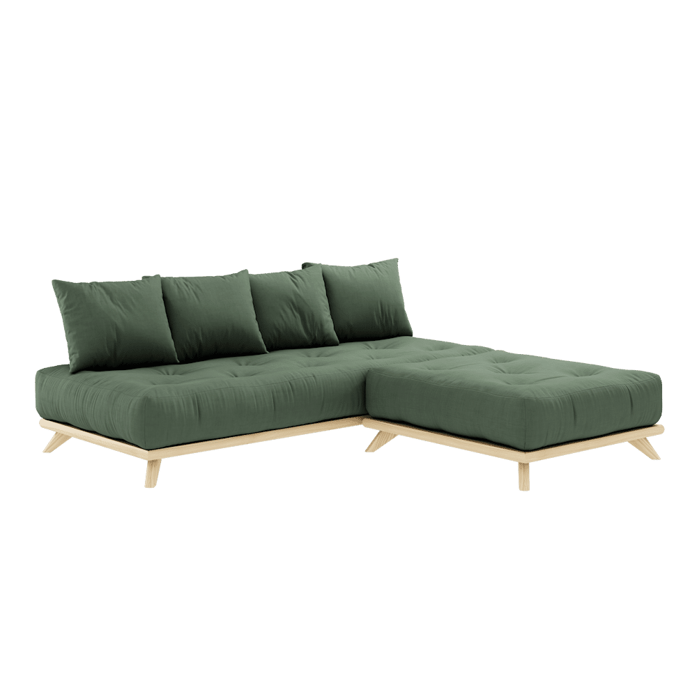 Karup Design SIN DAYBED CLARO LACADO W. SIN COLCHÓN DE DAYBED VERDE OLIVA SET